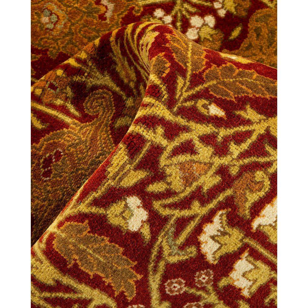 Handmade Red and Orange Wool Oriental 5' x 8' Area Rug