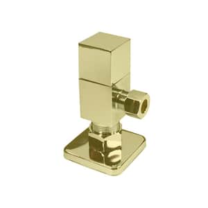 1/2 in. Nominal Compression Inlet x 3/8 in. O.D. Compression Outlet 1/4-Turn Square Angle Valve, Polished Brass