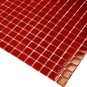 Dune Glossy Candy Red 12 in. x 12 in. Glass Mosaic Wall and Floor Tile (20 sq. ft./case) (20-pack)