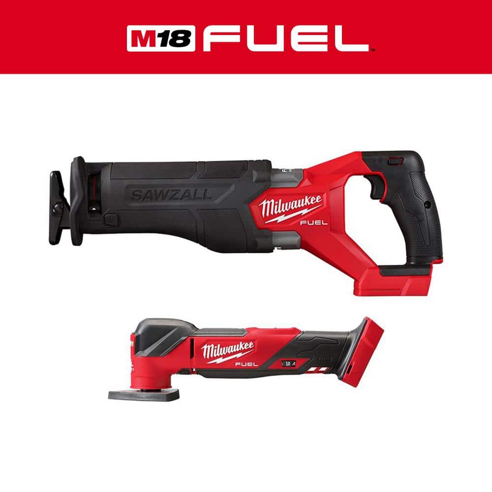 Milwaukee M18 FUEL GEN-2 18V Lithium-Ion Brushless Cordless SAWZALL Reciprocating Saw W/ Oscillating Multi-Tool (Tool-Only) -  2821-20-2836