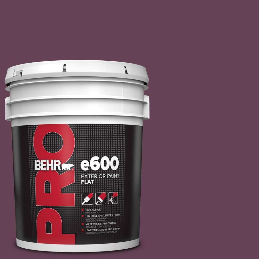 BEHR PRO 5 gal. #S-G-690 Delicious Berry Flat Exterior Paint PR61305 ...