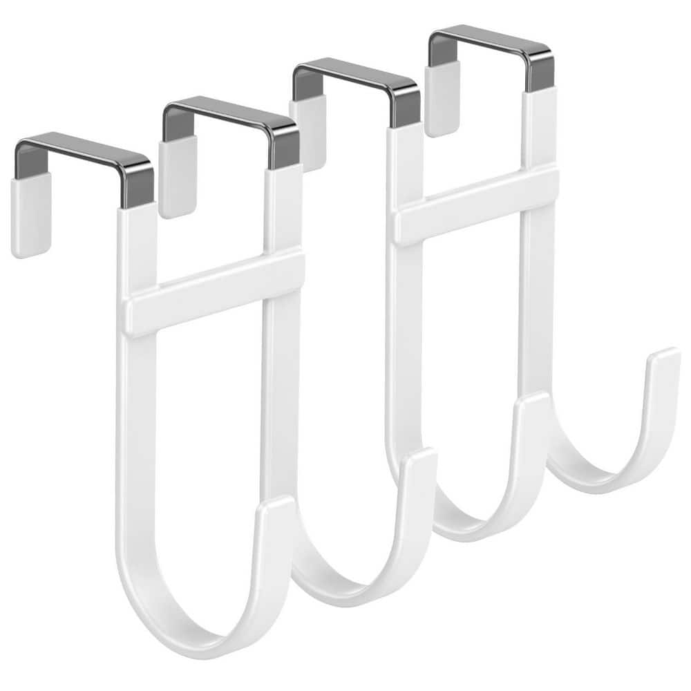 5.12 in. Heavy-Duty Over-the-Door Double Hook 2 Pack in White and Chrome Finish for Robes Towels and Bags price history on PriceWatchPro