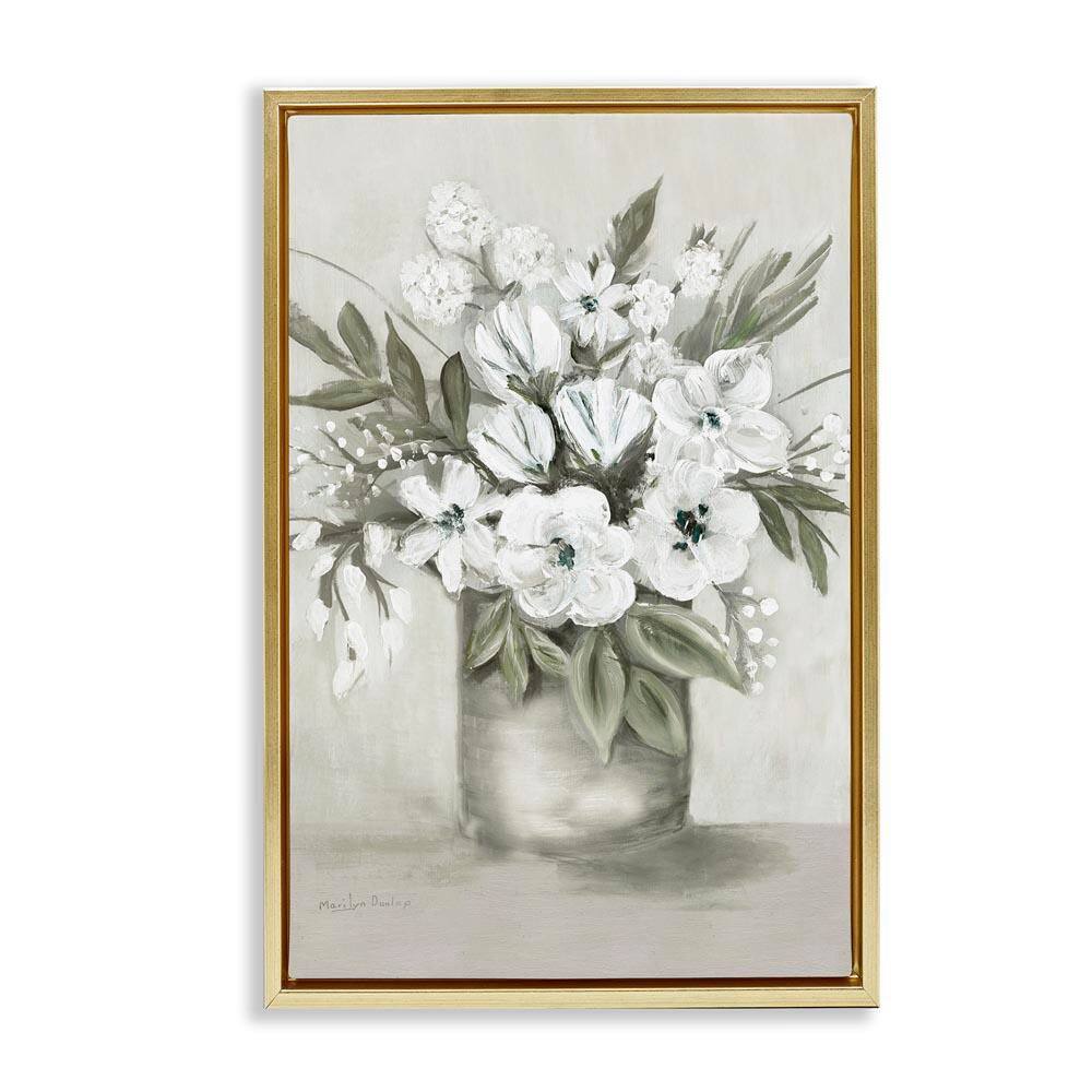 Mixed White Flowers by Marilyn Dunlap Gold Floater Frame Nature Graphic Art Print 31 in. x 21 in. price history on PriceWatchPro