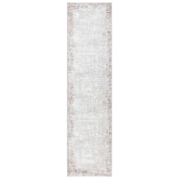 SAFAVIEH Parker 2 ft. x 8 ft. Gray/Ivory Distressed High-Low Runner Rug