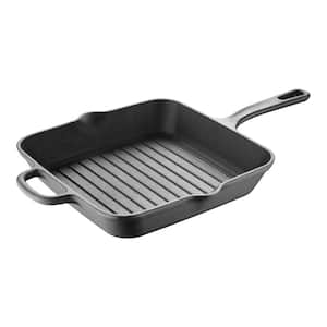 10 in. Cast Iron Grill Pan with Helper Handle