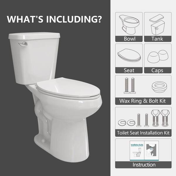 Zeafive 12 in. Rough-in 2-Piece Toilets 1.28 GPF Single