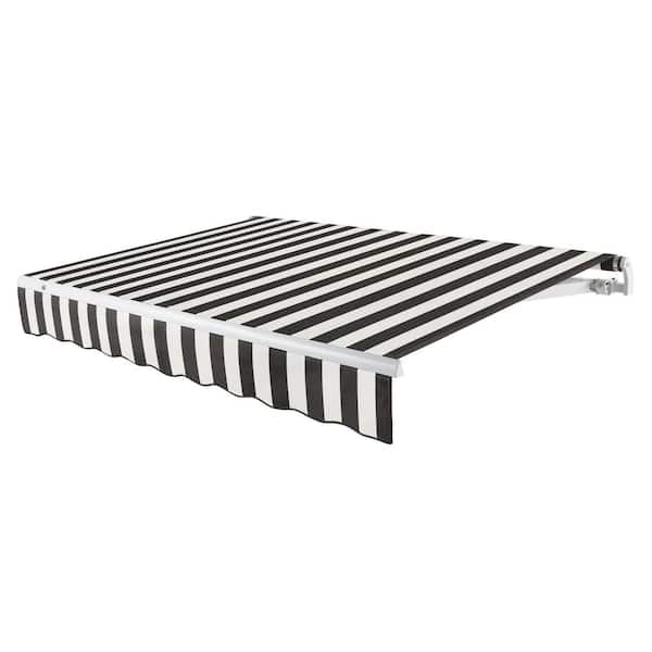 10 ft. Maui Left Motorized Patio Retractable Awning (96 in. Projection) Black/White