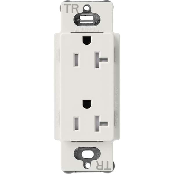 Lutron Claro 20-Amp Tamper-Resistant Duplex Receptacle, Lunar Gray (SCRS-20-TR-LG)