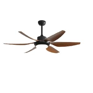 54.1 in. Indoor Black Ceiling Fan with 6 ABS Blades Remote Control Reversible DC Motor