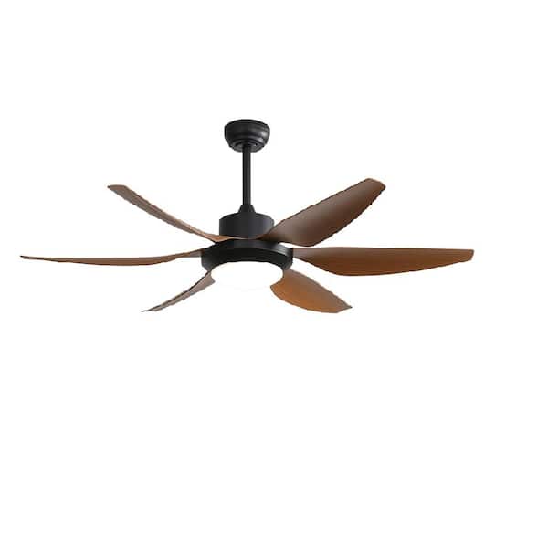 CIPACHO 54.1 in. Indoor Black Ceiling Fan with 6 ABS Blades Remote Control Reversible DC Motor
