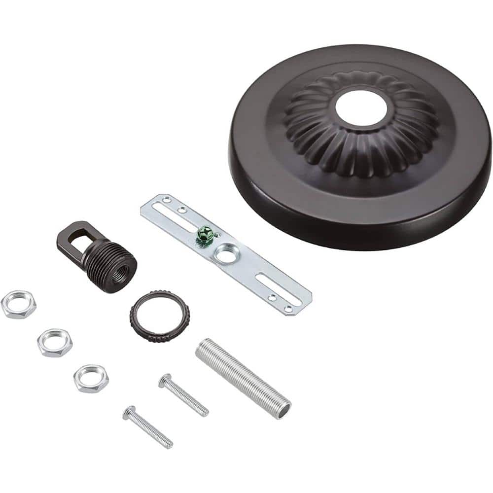 4-3/4 in. Dia with Collar Loop and 1 in. Center Hole, Oil Rubbed Bronze Fin