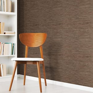 Grasscloth Brown Vinyl Peel and Stick Wallpaper Roll (Covers 28.18 sq. ft.)
