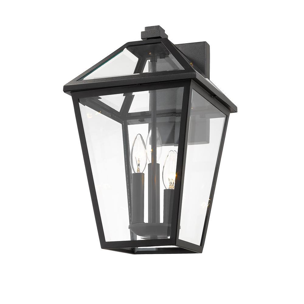 Black Dimmable Lantern Style Outdoor Wall Sconce
