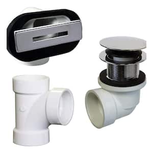 1-1/4 in. Linear Overflow Plumber's Pack with Tee and ADA Tip-Toe Drain in Polished Chrome