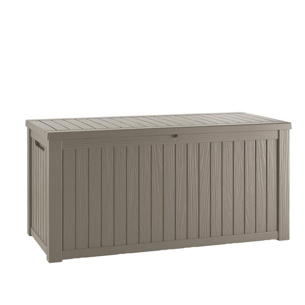 120 Gal. Off White Large Resin Outdoor Storage Deck Box