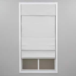 White Cordless Blackout Energy-Efficient Cotton Roman Shade 41 in. W x 72 in. L