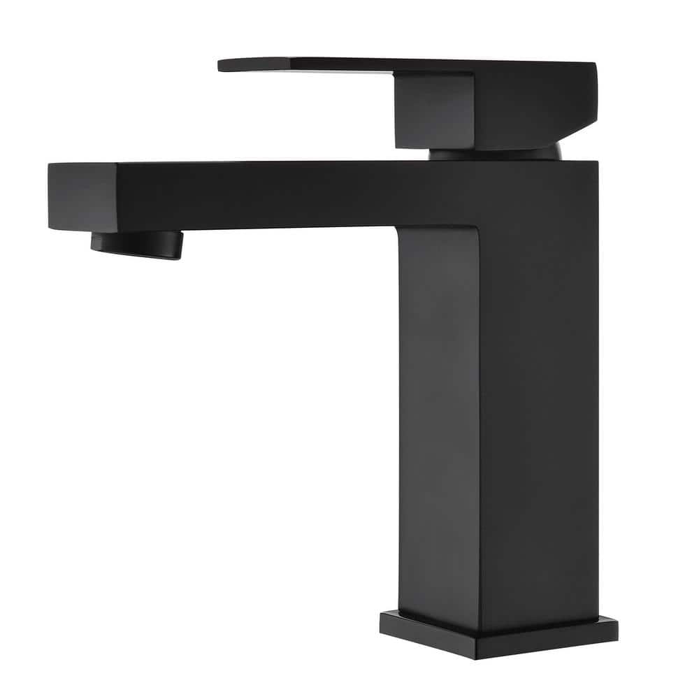 Square Single Handle Bathroom Faucet, Balck Single Hole Bathroom Sink Fauce