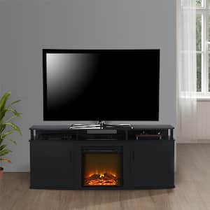 Windsor 63.1 in. Freestanding Electric Fireplace TV Stand in Black, Fits TVs up to 70 in.