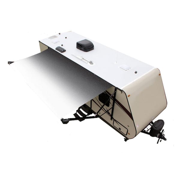 Lippert Solera Manual Roller Awning Assembly with Black Weatherguard, White Fade-16 ft. x 8 ft.