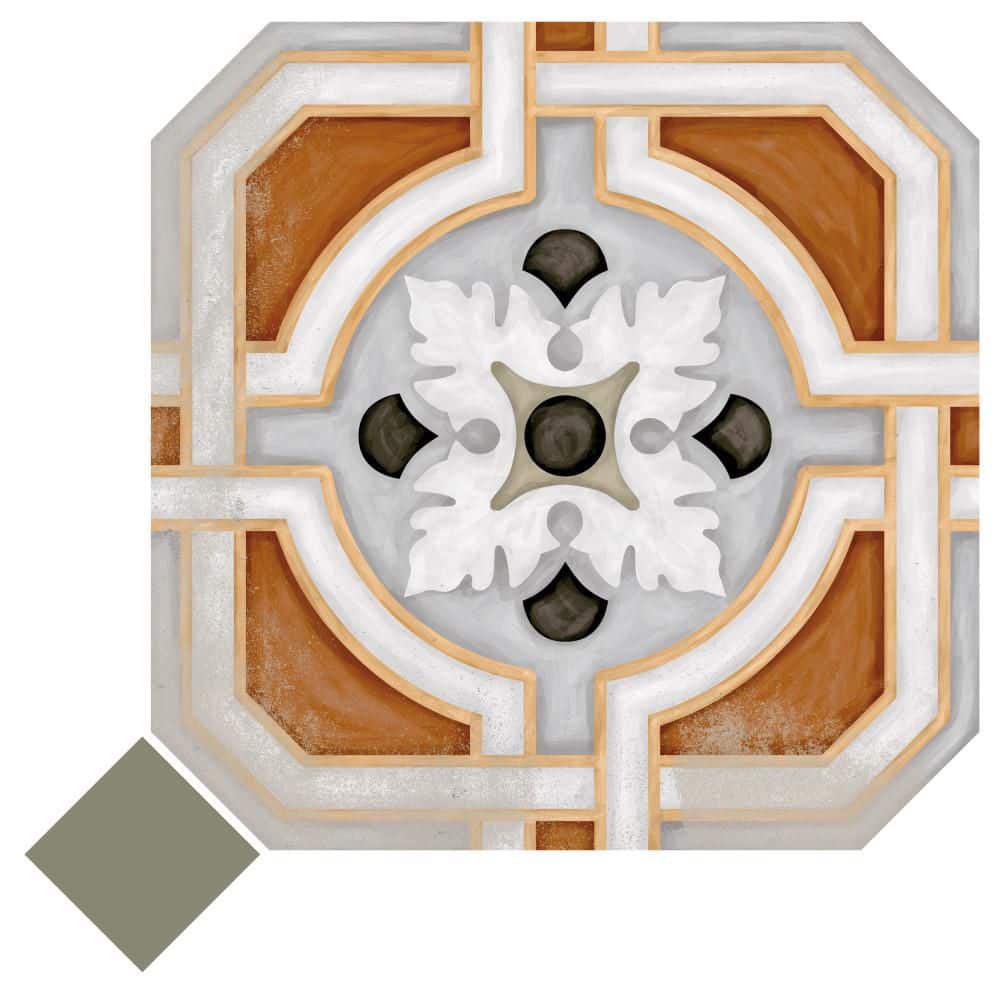Vaudeville Octagon Deco Zimer with Taco Oliva 8 in. x 8 in. Porcelain Floor and Wall Take Home Tile Sample price history on PriceWatchPro