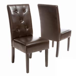 Taylor Brown Bonded Leather Dining Chair (Set of 2)