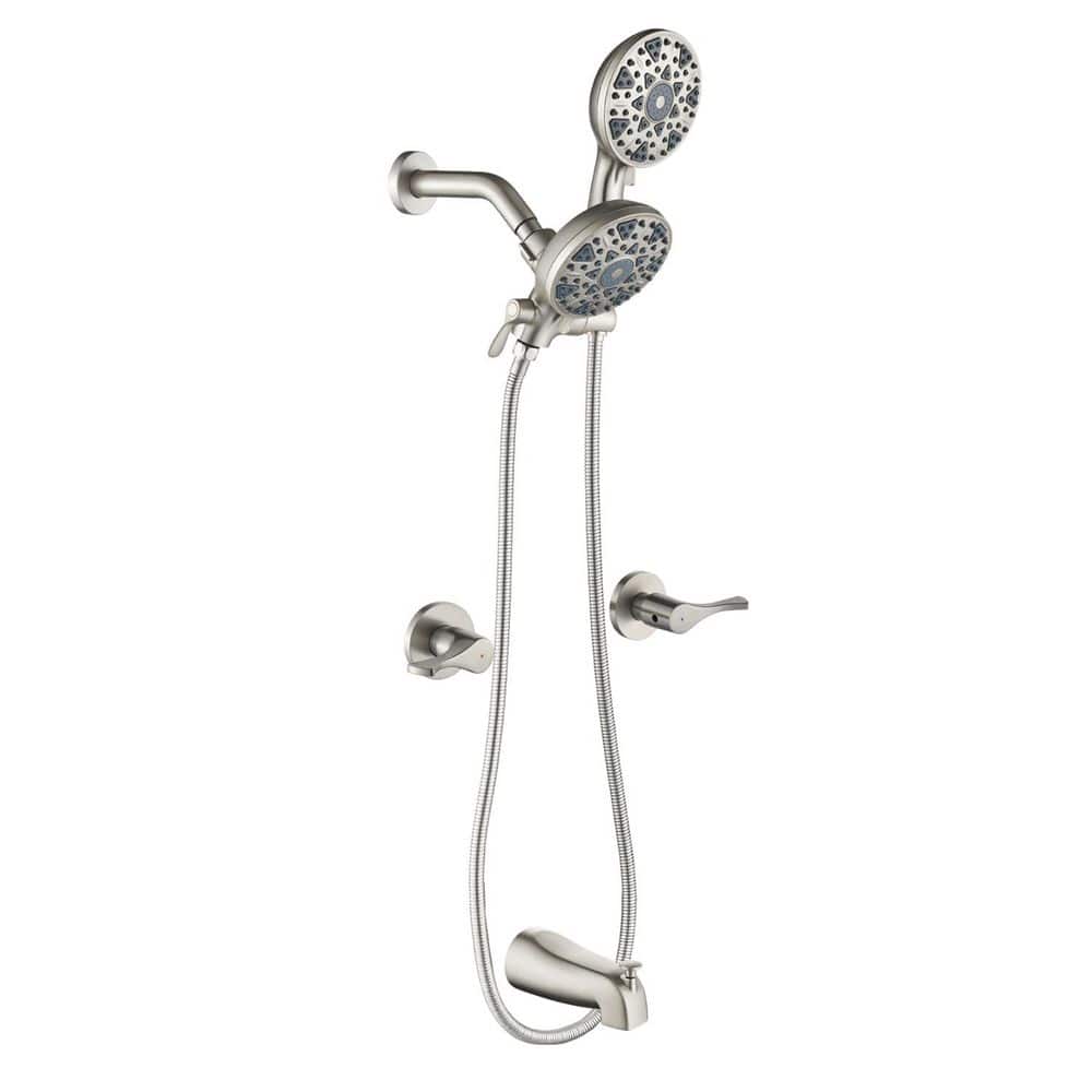 2 Handle 6-Spray Tub and Shower Faucet 2.5 GPM 4.72 in Shower Head in Brushed Nickel Valve Included price history on PriceWatchPro