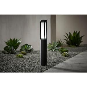 Madison Low Voltage Black Integrated LED Path Light with Frosted Glass