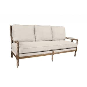 75 in Flared Arm Linen Bridgewater Rectangle Sofa in White