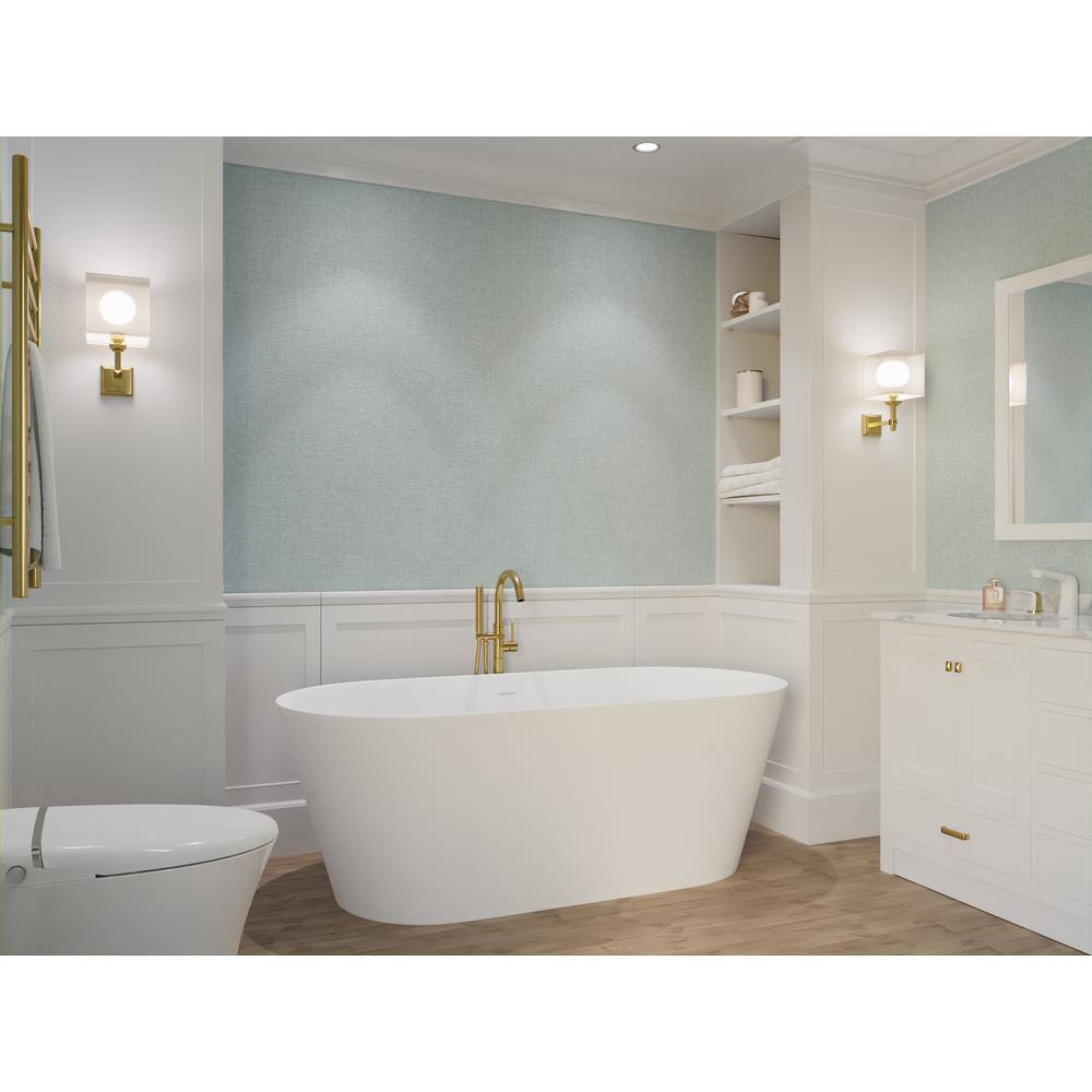 Rossetto 66.8'' Matte White Solid Surface Freestanding Bathtub