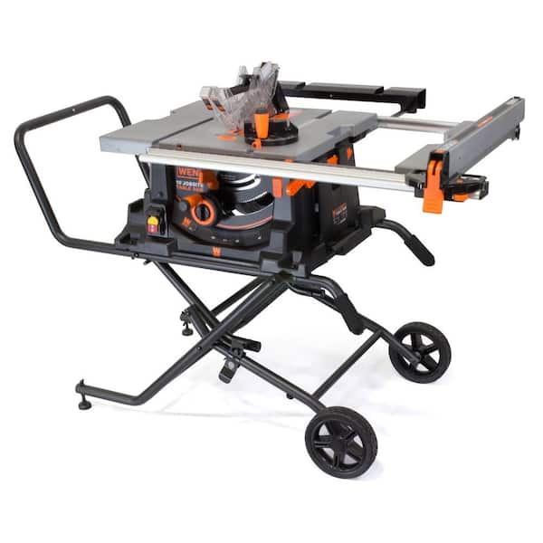 WEN 15 Amp 10 in. Jobsite Table Saw with Rolling Stand