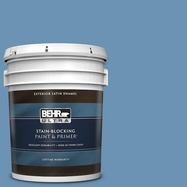 BEHR ULTRA 5 gal. #M510-4 Brittany Blue Satin Enamel Exterior Paint & Primer