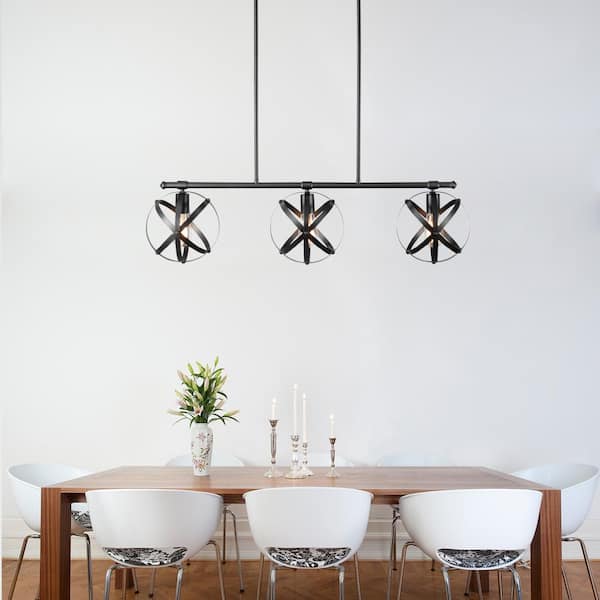 Tatum 3-Light Dark Bronze Linear Chandelier