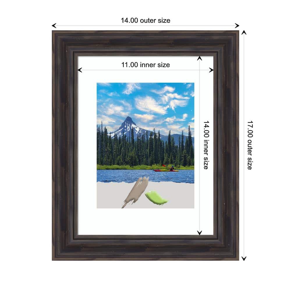 Rustic Pine Brown Distressed Wood Narrow Wall Picture Frame