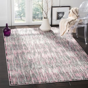 Skyler Gray/Pink 8 ft. x 10 ft. Distressed Abstract Area Rug