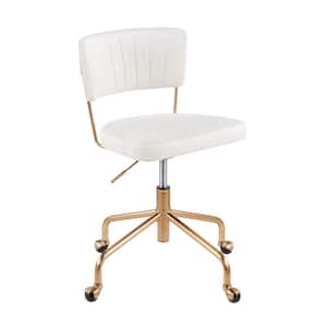Tania Cream Velvet and Gold Adjustable Height Task Chair