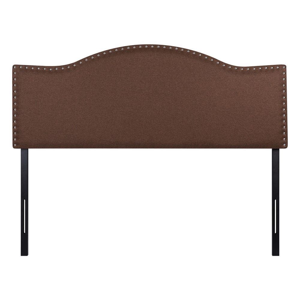 HOMESTOCK Espresso Headboards for Full Size Bed, Nail Head Bed