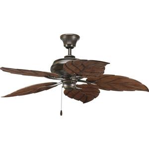 AirPro 52 in. Indoor or Outdoor Antique Bronze Tropical Ceiling Fan with Palm Leaf Blades