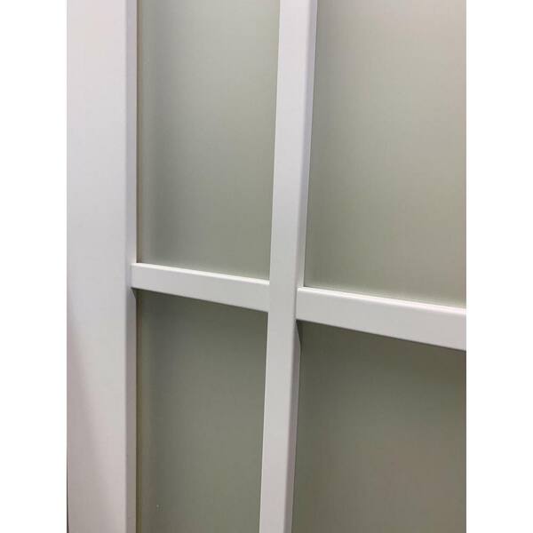 Unknown1 12 Frosted Glass Solid Wooden Barn Door in Matte White Finish with Stainless Steel Hardware 30 X 84 Sliding Wood Includes 