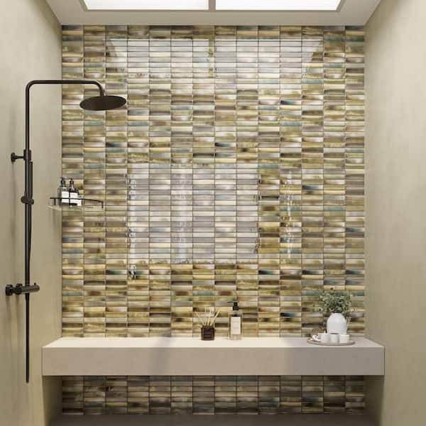 Borealis Green 6 in. x 12 in. Ceramic Wall Tile (10.76 sq. ft. /Case)