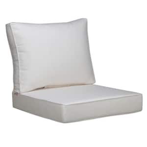 23 in. x 24 in. x 18 in. x 23 in. 2-Piece Deep Seat Rectangle Outdoor Lounge Chair Cushion/Back Pillow Set in Beige