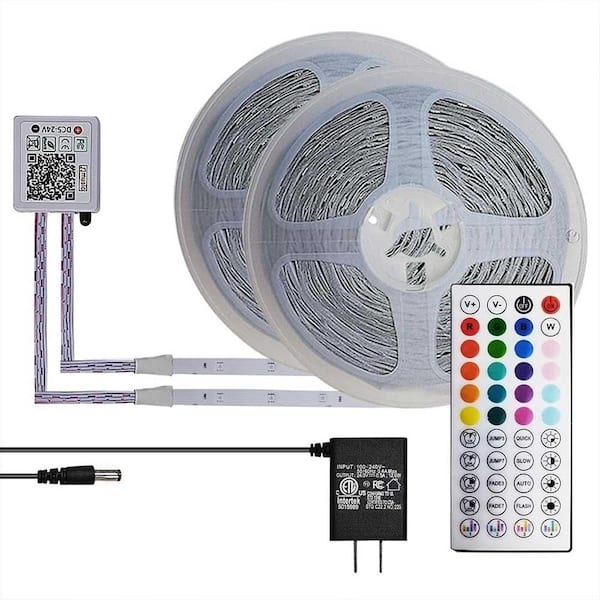 100 ft. Smart LED Strip Lights, Dimmable Color Changing and 40-Key Controller, Sync to Music Led Lights for Bedroom