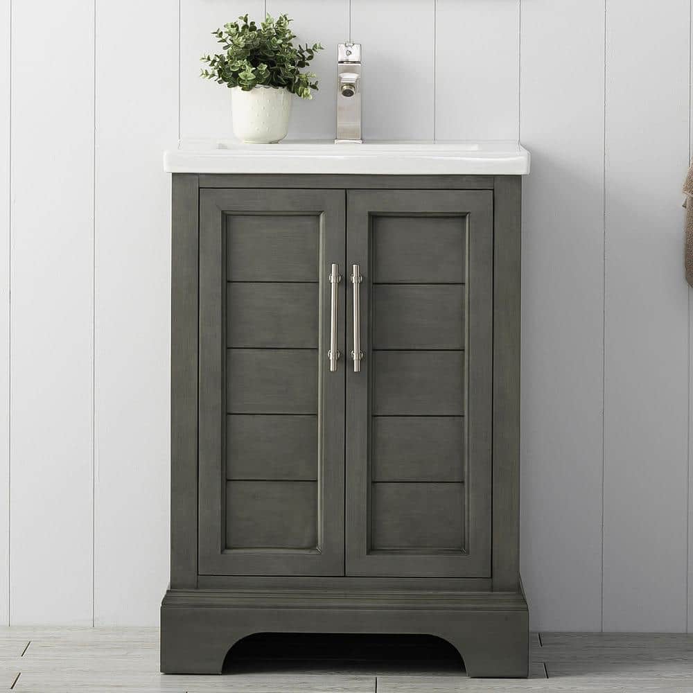 Vannes 24 in. W x 18 in. D x 34.5 in. H Bathroom Vanity in Silver Grey with Ceramic Top price history on PriceWatchPro