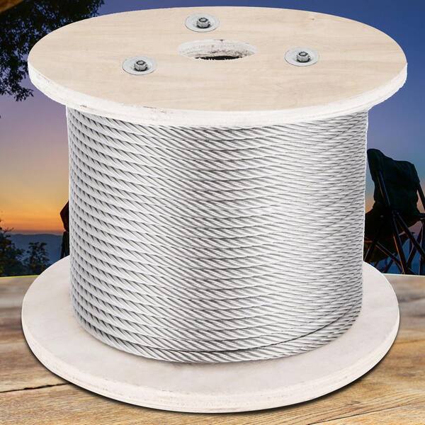 3300 LBS. Breaking Steel Cable, 5/32 in. [Rope Diameter x 500 ft. Length, Stainless Steel Wire Rope (By-the-Foot)
