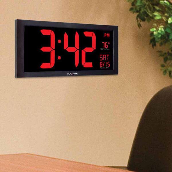 AcuRite Large 14.5" Digital LED Oversized Wall Clock With Date