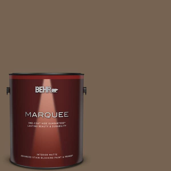 BEHR MARQUEE 1 gal. Home Decorators Collection #HDC-SM14-4 Tan Bark Trail Matte Interior Paint & Primer