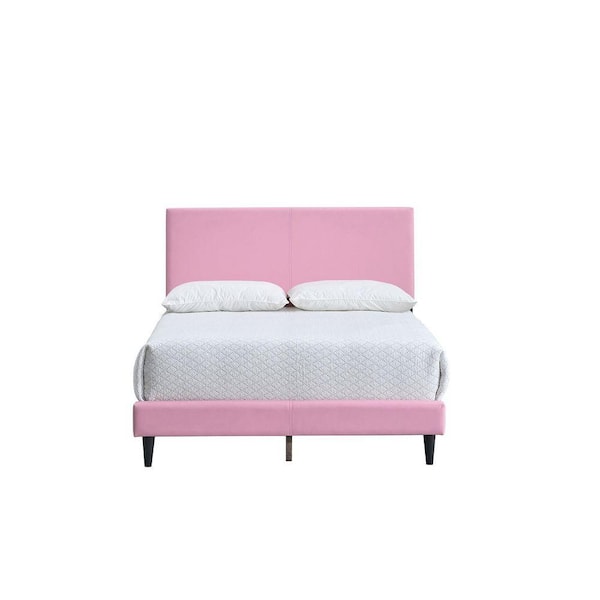 Baron Pink Wood Frame Full Panel Bed