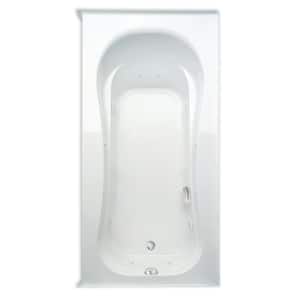 Vecelli 72 in. Acrylic Right Drain Rectangular Alcove Whirlpool Bathtub with Heater in White