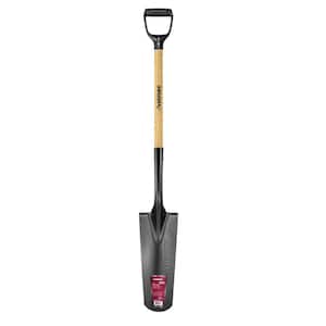 28 in. Wood Handle D-Grip Carbon Steel Drain Spade