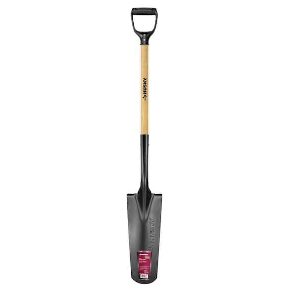 28 in. Wood Handle D-Grip Carbon Steel Drain Spade