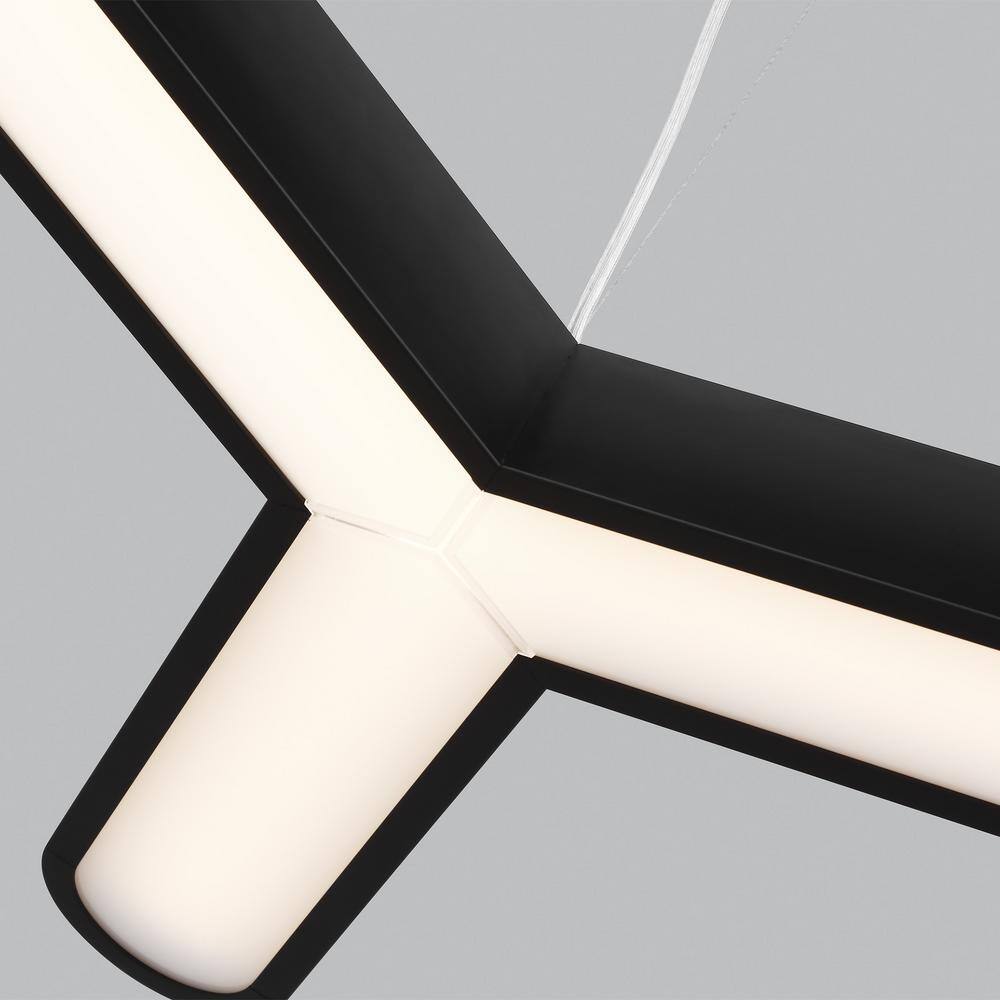 Alta Midnight Black Geometric LED Chandelier with Plastic Shade